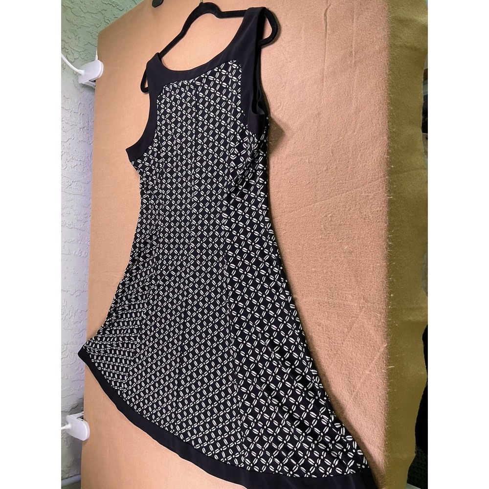 Lauren by Ralph Lauren Black White Pattern Size 14 Dress